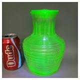 Uranium Glass Anchor Hocking 'Beehive' Carafe