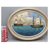 Ships Pic in Round Frame - Finland 14' ï¿½ 11.5'
