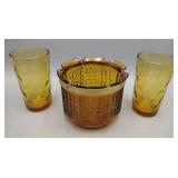Amber Glasses & Hanging Planter