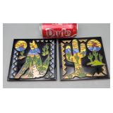 Pair of Southwestern Art Terra Cotta Tiles
