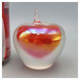 Intaglio Iridescent Glass Apple