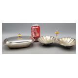 Silverplate Covered Dish & Shell Dish