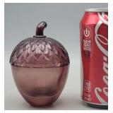 Weighted Base Glass Acorn Covered Container