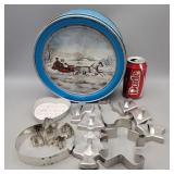 10' Currier and Ives tin(1987),Christmas cookie