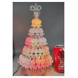 Light up safety pin Christmas Tree decor, 12' tall