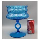 Blue Glass Compote Dish