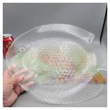 Clear Glass Fish Shaped Platter- France & Colorful