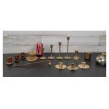 Candle Holders-Brass, Wood, Snuffer & More