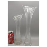 Ruffled Clear Vases