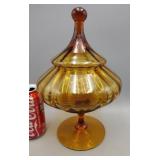 Amber Covered Dish 11'T