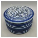 Clay Covered Dish Signed