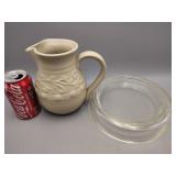 Glassbake  Cake Shell Pan & Pitcher Stoneware
