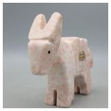 Alabaster Onyx Cranberry Donkey Figurine