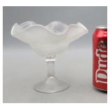 Iridescent/Frosted Glass Compote
