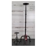 Heavy Candle Holder 30' H & Small Candle Holder
