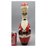 Hand Painted Bowling Pin Santa, Signed