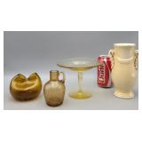 Yellow Glass Items Crackle Bottles & More