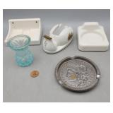 Porcelain Soap & Cup Holders, Tape Dispenser, Misc
