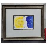 Framed Sun & Moon Art - Signed Cohen 15.5' ï¿½ 13'