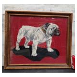 Framed Needle Point Bulldog 21.5' ï¿½ 18.5'