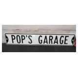 Pop's Garage Street Sign 6'x32'