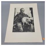 Art Vintage Block Print '...and on Earth-PEACE'