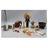 Misc Elephant  Figurines Boots Bells Piano Clock
