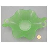 Fenton Jadeite Art Glass Crimped Bowl