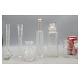 Clear Glass Bottles Bud Vases