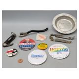 Kamp King Pocket Knife, Bernie Button Pins,