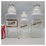 (3) Apothecary Jars - Cupri