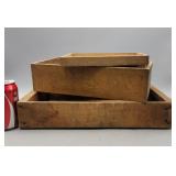3 Wood Trays/Crates