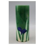 Awaji Iris Pottery Vase - Japanese