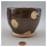 Studio Pottery Polka-Dot Bowl - signed Burdick