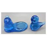 Glass Blue Birds 1 Signed 1989