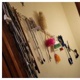 Wall of Contents Cords Dusters Fly Swatters & More
