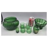 Green Glass Cups Planter Vase