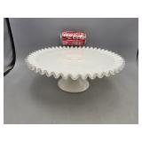 Milk Glass Ruffeled Cake Stand 13' Round