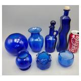 Blue Glass Bottles Vases