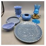 Group of Blue Glassware