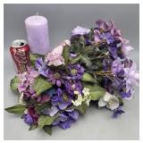 Candle & Fake Flowers