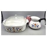 1975 Corning Ware 4 Qt Bake Dish Tea Pot