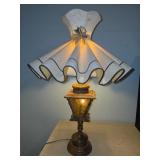 Wood table lamp, tested, works