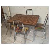 Cute Mid-Century Child's Table w Chrome Back