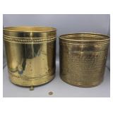 Brass planters(2) 9' & 10.5' tall