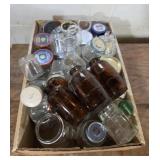 Large Box of Misc Glass Jars