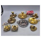 Brass Candle Holder Silver Plate Metal