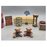 Teddy Bear Figurines Carter's Ink Jar Pic Holder