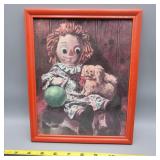 Raggedy Ann framed print,8X10