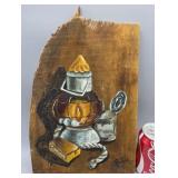 Wood Hand Panted Art 10'ï¿½13.5 Signed 1977